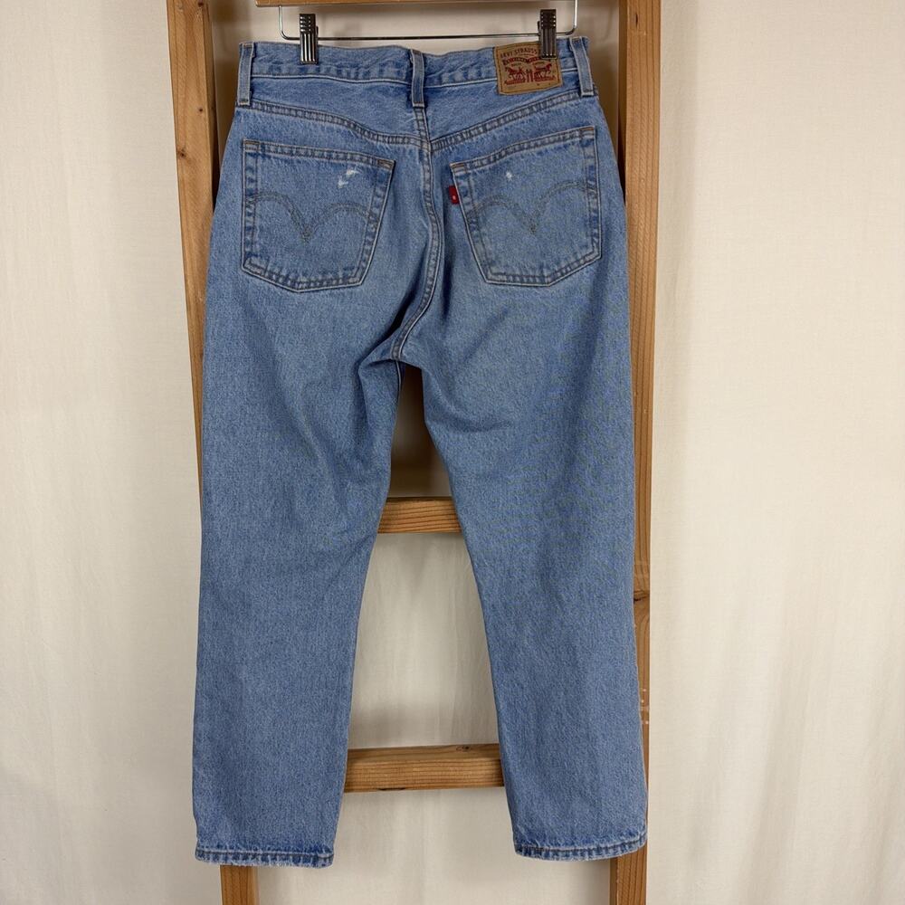 Levi’s 501 Jeans Size 27 Medium Wash Distressed Button Front Denim - Picture 3 of 4